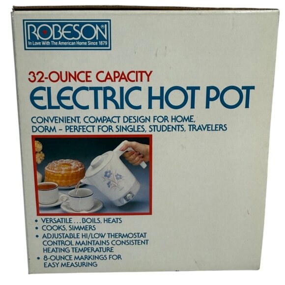 Robeson 32 Ounce Electric Hot Pot Adjustable Thermostat For Beverages Foods Gift - Picture 3 of 10